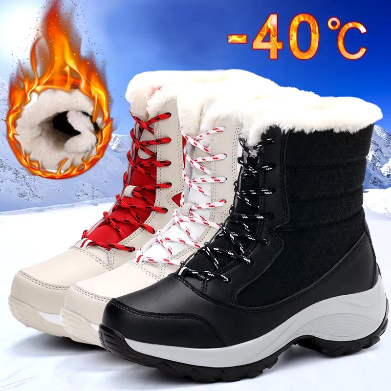 Snow Boots Women New Ladies Shoes Platform Shoes Woman Flat Keep Warm Boots Ladies Casual Plush Botas Mujer Winter Shoes Women